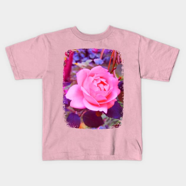 Pink Rose Fantasy Kids T-Shirt by BluedarkArt